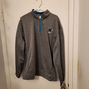 San Jose SJ Sharks Men's pullover sweater with zipper size XL extra large